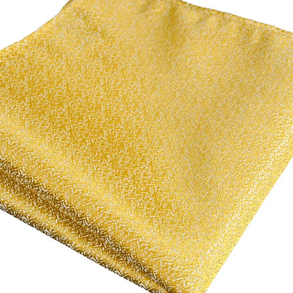 Solid Floral Paisley Yellow Gold Men's Ties Neckties 100% Silk Jacquard Woven Tie Sets Pocket Square Party Wedding