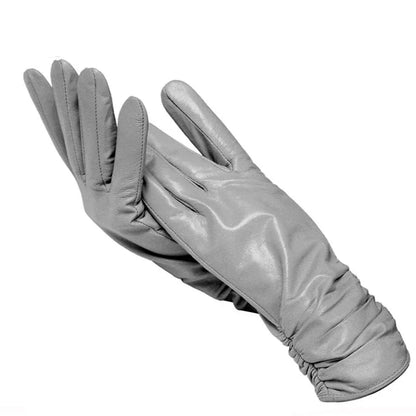 Classic pleated leather Women gloves