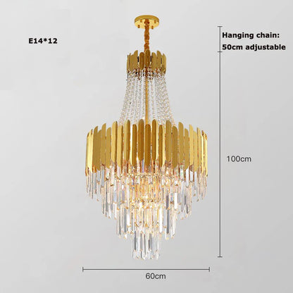 Gold Silver Desinger Dimmable LED Chandelier Lighting Hanging Lamps Lustre Suspension