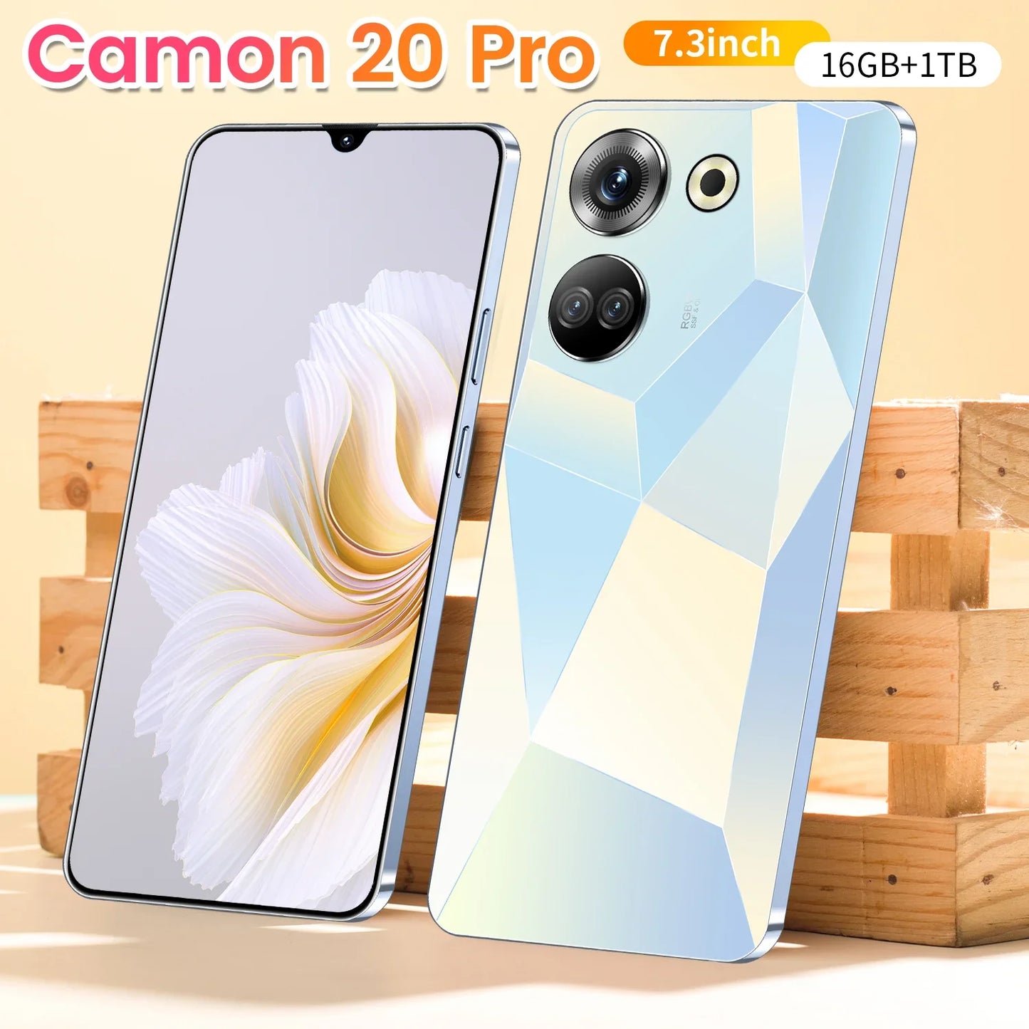 New Arrival Camon 20 Pro 5G Smartphone 7.3-inch HD Large Screen 1TB Storage 16GB RAM Dual SIM Card Mobile Phone