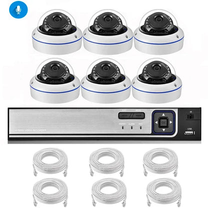 AZISHN 4K 8MP Video Surveillance Set 8CH POE NVR kit AI Human Detection IP Camera Indoor Outdoor Audio Recorder Security System