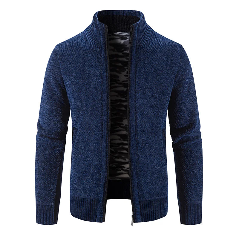 Men Sweater Cardigan Blazer Autumn/Winter Fleece Thick Warm Loose Zip Up