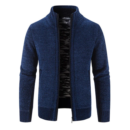 Men Sweater Cardigan Blazer Autumn/Winter Fleece Thick Warm Loose Zip Up
