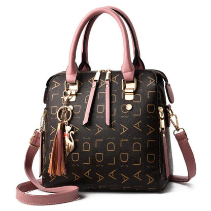 Luxury Leather Tassel Top-Handle Bag