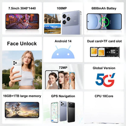 Original Pro Spark 40 Smartphones 16GB+1TB 5G Dual SIM Cellphone Mobile Phone