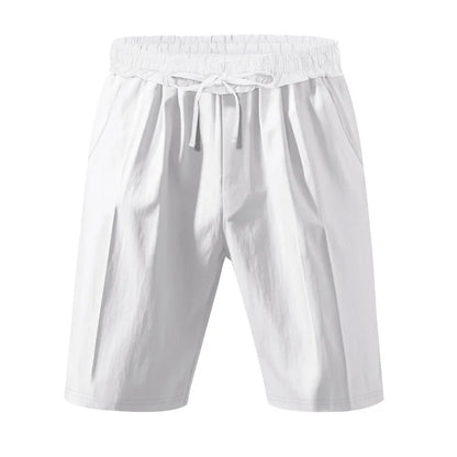 Summer Men's Beaded Loose Casual Linen Breathable Hawaiian Simple Long Sleeve Shirt Beach Shorts Set