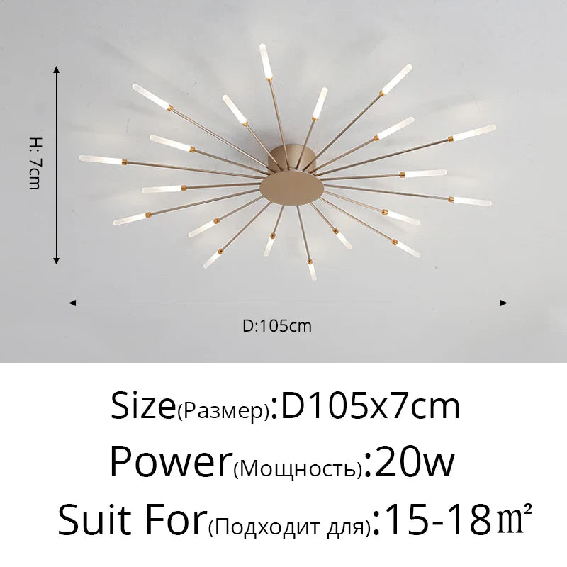 Modern Acrylic Ceiling LED Indoor Lighting For Bedroom Living Room or Kids Room Frame 175-260V