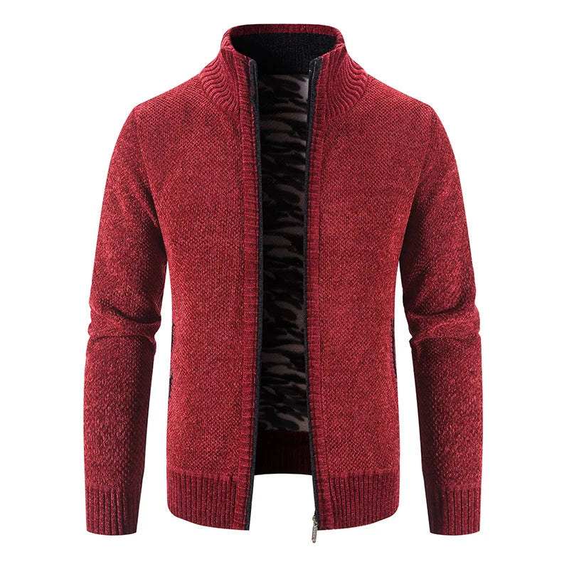 Men Sweater Cardigan Blazer Autumn/Winter Fleece Thick Warm Loose Zip Up