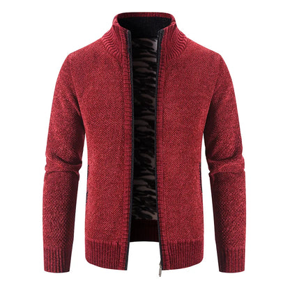 Men Sweater Cardigan Blazer Autumn/Winter Fleece Thick Warm Loose Zip Up