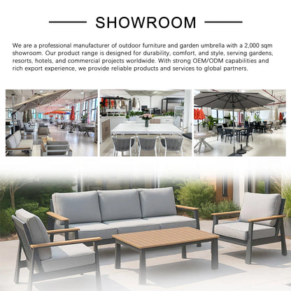 Modern All-Aluminum Outdoor Modular Sofa Set with X-Frame Design and Dining Table Freely Combinable for Farmhouse & Courtyard