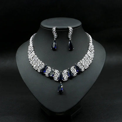 Luxury 2pcs Bridal Zirconia Jewelry Sets for Women