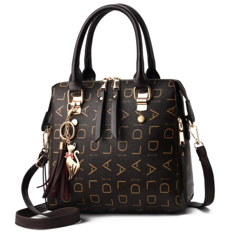 Luxury Leather Tassel Top-Handle Bag