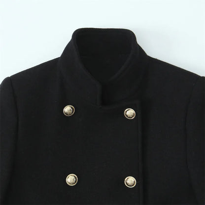 Women's Autumn Elegant Button-decorated Double-breasted Coat Jacket