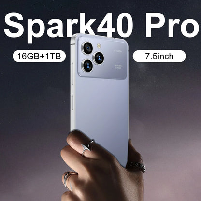 New Spark40 Pro 7.3 Inch Android 14 5G Deca Core 108MP HD LCD Dual SIM 16GB+1TB Smartphone