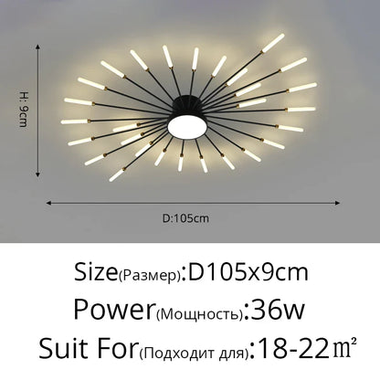 Modern Acrylic Ceiling LED Indoor Lighting For Bedroom Living Room or Kids Room Frame 175-260V