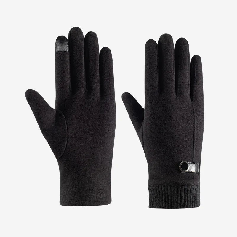 Men Winter Keep Warm Touch Screen Plus Velvet Thicken Fashion Cold Protection Outdoor Cycling Drive Mittens Gloves
