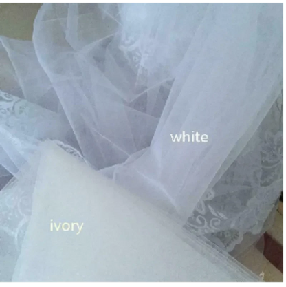 Luxury shiny sequins bridal church veil lace edge 1-layer metal comb 5 meters long
