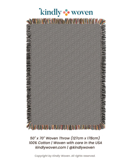 Henry — Stone Colorway - Reversible Woven Blanket with Fringe