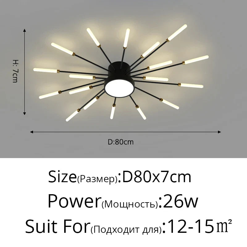 Modern Acrylic Ceiling LED Indoor Lighting For Bedroom Living Room or Kids Room Frame 175-260V