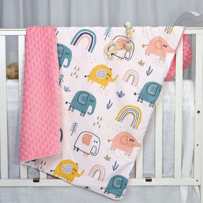 Newborn Baby Blanket Warm Swaddling Wrap Winter Autumn Toddler Dotted Quilt