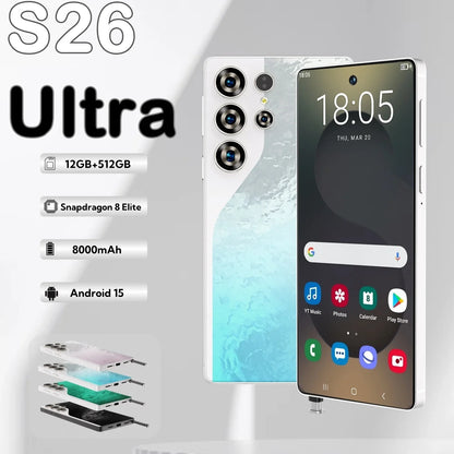 S26 Business Smartphone 5G Dual SIM 108MP Rear Camera Ultra HD Display 8000mAh Battery Octa Deca Core MTK Global 512GB Supports