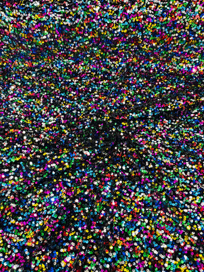 All-Over 5mm Shiny Sequins Stretch Velvet 54" Wide| New Creations Fabric & Foam Inc.
