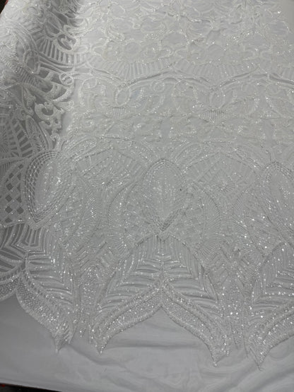 Royalty Sequin Damask Fabric 54” Wide| New Creations Fabric & Foam Inc.