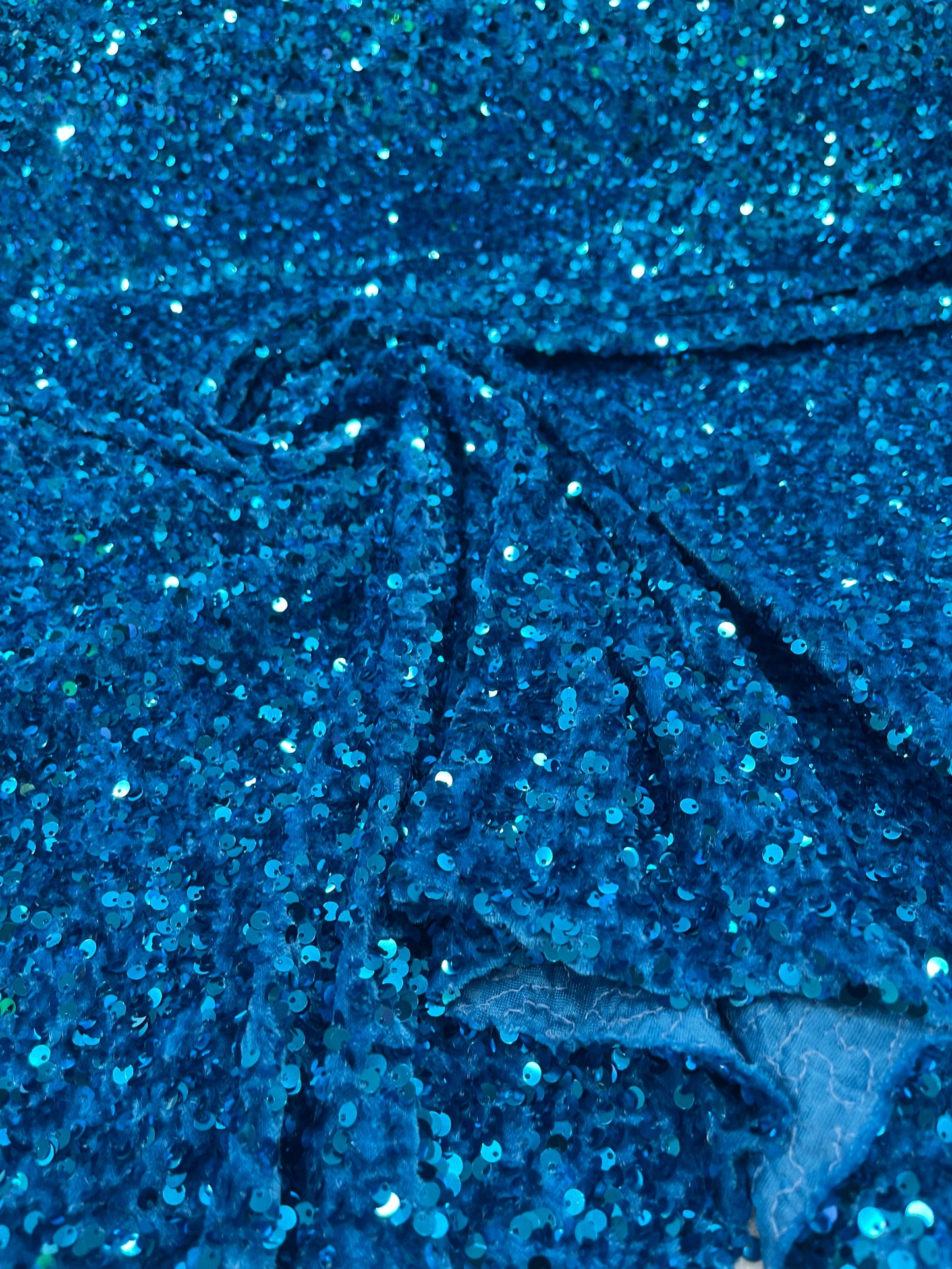 All-Over 5mm Shiny Sequins Stretch Velvet 54" Wide| New Creations Fabric & Foam Inc.