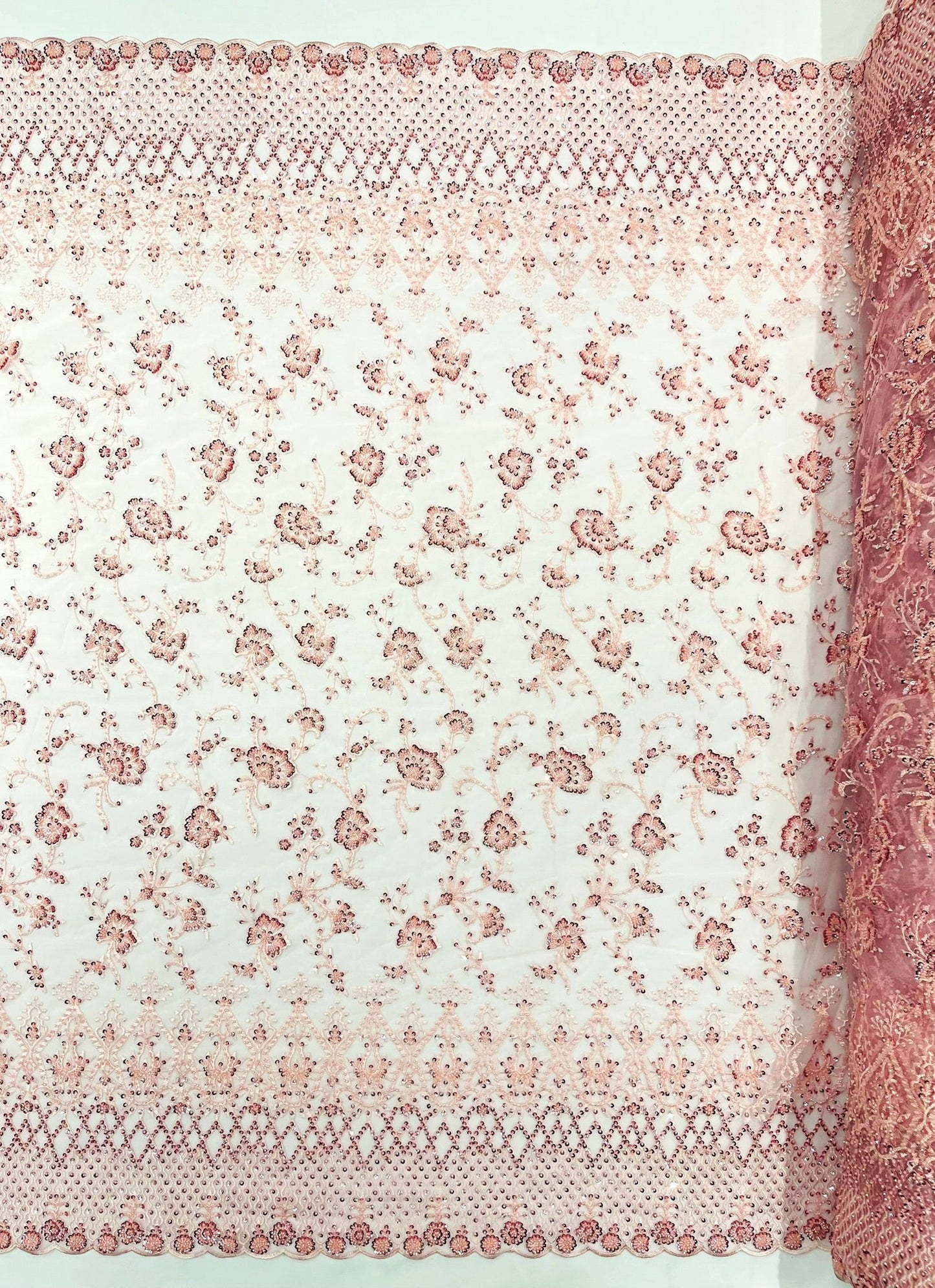 Modern Luxury Beaded Fabric 54” Wide| New Creations Fabric & Foam Inc.