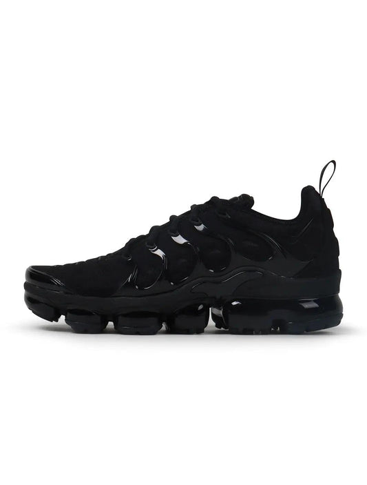 Nike Air VaporMax Plus black men's shoes lateral side view