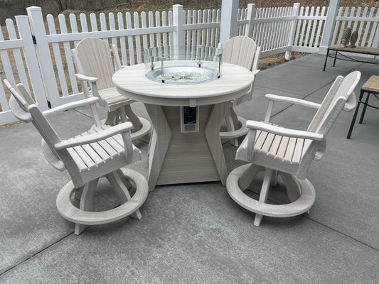 Round Fire Table Set With 4 Chairs - Ready to Ship