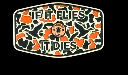 If It Flies Acrylic Hat Patch with Copper Acrylic Insert - 2 Pieces - 4 Colors Available