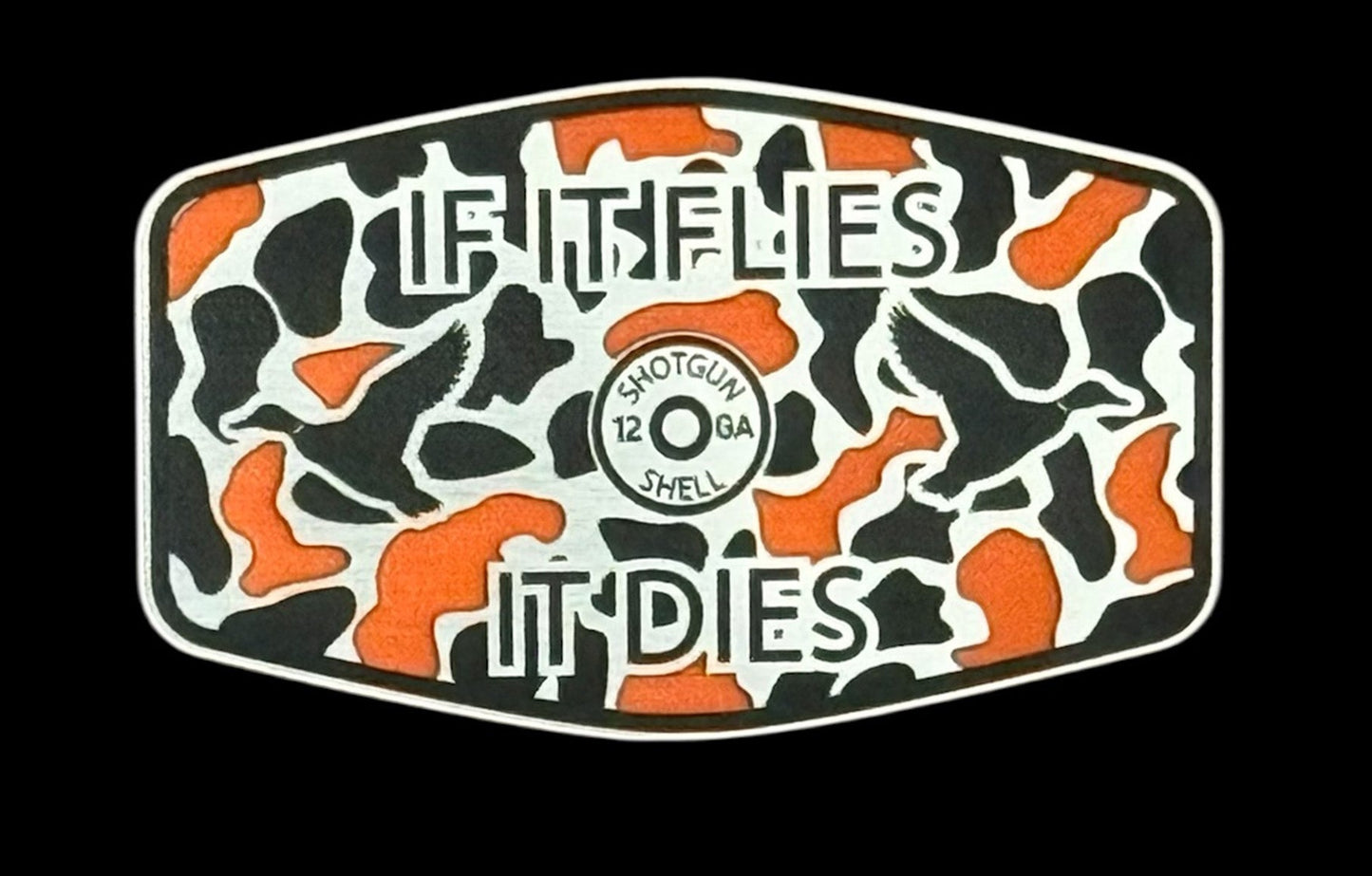 If It Flies Acrylic Hat Patch - 3 Colors Available