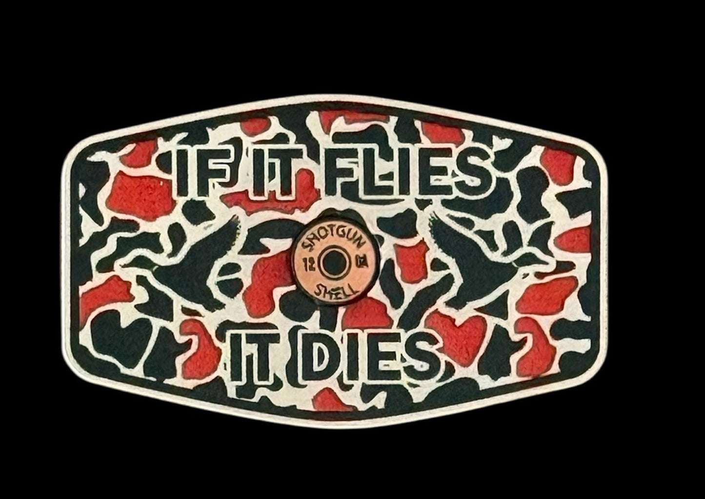 If It Flies Acrylic Hat Patch with Copper Acrylic Insert - 2 Pieces - 4 Colors Available