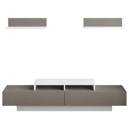 Lusi 71" Wide TV Stand for TVs up to 80" with 2 Wall Shelves