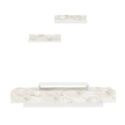 Lusi 71" Wide TV Stand for TVs up to 80" with 2 Wall Shelves