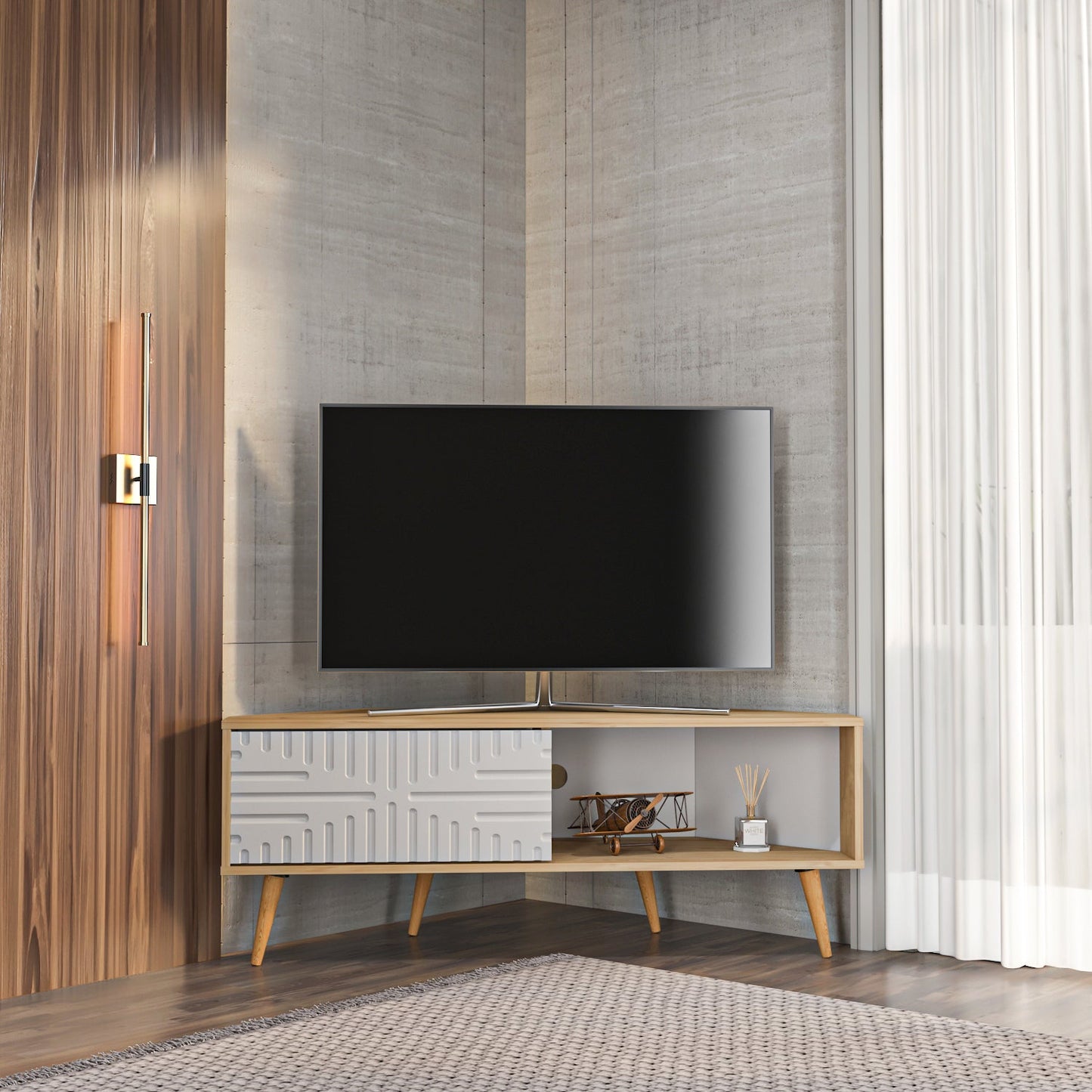 Mora 55'' Corner TV Stand for 65'' TVs