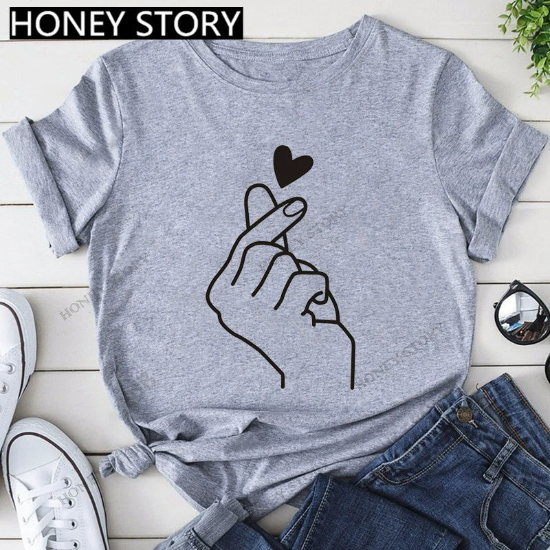 Short Sleeve T-Shirts Round Neck Cartoon Printing Comfortable