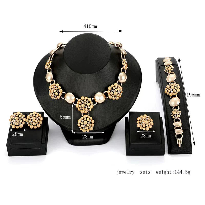 Fashion Inlaid Jewel Rhinestone Clavicle Chain Women's Banquet Earrings