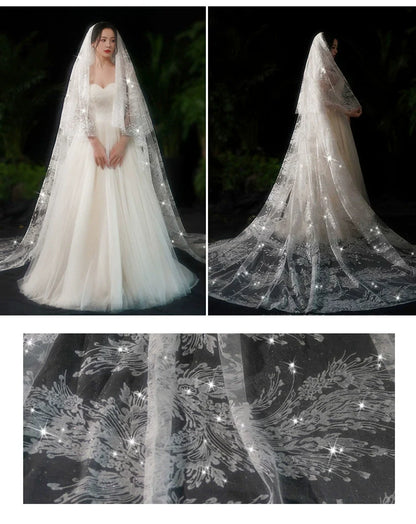 Bride Wedding Long Big Tailing Veil