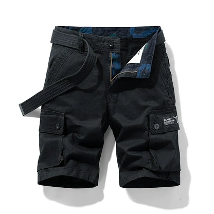 Men's Summer Straight-leg Casual Multi-Pocket Cotton Parka Shorts