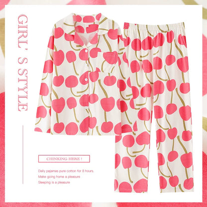 Pure Cotton Thin Plaid Unisex Pajamas for Men and Women Spring and Autumn Long Sleeves Plus Size Outerwear