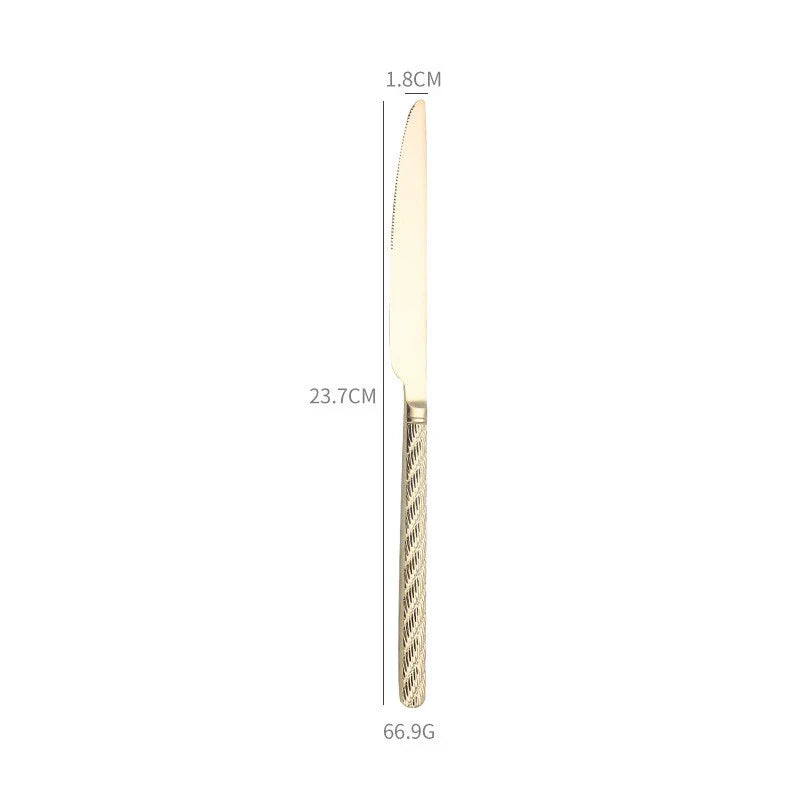 Home 304 Stainless Steel Steak Western Tableware Knife Fork Spoon 4 Pieces Combination Set Rice Spoon