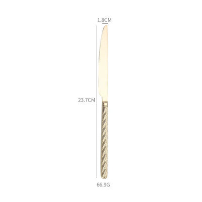 Home 304 Stainless Steel Steak Western Tableware Knife Fork Spoon 4 Pieces Combination Set Rice Spoon