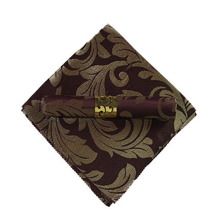 10-Piece High-End Jacquard Napkin Cloth and Rings Home Restaurant Banquet Napkin Cloth 48 * 48cm