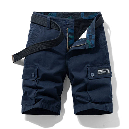 Men's Summer Straight-leg Casual Multi-Pocket Cotton Parka Shorts