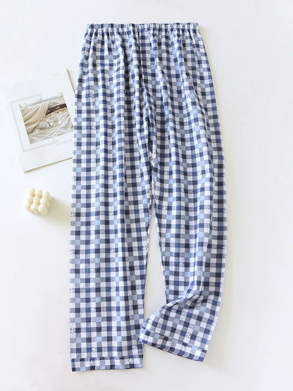 Men Pure Cotton Spring and Summer Pajama Pants