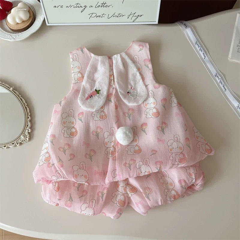 Summer K-style Sleeveless Vest Dress Baby Bows