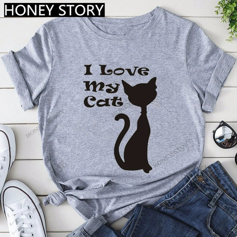 Short Sleeve T-Shirts Round Neck Cartoon Printing Comfortable