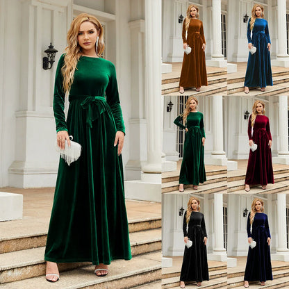 Golden Velvet Luxury Comfort Dress